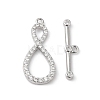 Brass Micro Pave Clear Cubic Zirconia Toggle Clasps KK-P234-66P-1