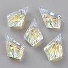 Embossed Glass Rhinestone Pendants GLAA-J101-01A-001AB-1