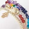 4Pcs 4 Style Natural Mixed Gemstone Beaded Stretch Bracelets Set BJEW-JB09222-2