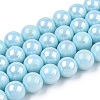 Electroplate Opaque Glass Beads Strands GLAA-T032-P4mm-AB10-1