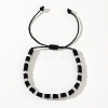 Bohemian Style Natural White and Black Stone Heishi Braided Beaded Bracelets WB1907-5