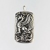 Rectangle with Dragon 304 Stainless Steel Pendants STAS-P080-01-1