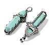Synthetic Turquoise Sword Big Pendants G-Q163-08AS-09-2
