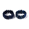 Oval Natural Agate Beaded Stretch Bracelets for Women Men G-Q601-23B-1