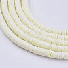 Flat Round Eco-Friendly Handmade Polymer Clay Bead Spacers CLAY-R067-4.0mm-21-3