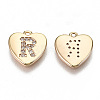 Brass Micro Pave Clear Cubic Zirconia Charms KK-N231-234R-NF-2