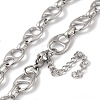 Non-Tarnish 304 Stainless Steel Teardrop Links Necklace for Women NJEW-B107-06P-2