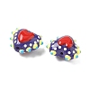 Baking Paint Glass Bumpy Beads Heart LAMP-V001-09G-4