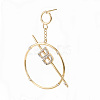 Brass Micro Pave Clear Cubic Zirconia Dangle Stud Earrings KK-S356-143G-NF-3