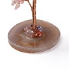 Natural Rose Quartz Chips & Agate Pedestal Display Decorations DJEW-A001-04C-4