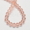 Light Salmon Imitate Austrian Crystal Faceted Glass Rondelle Beads X-G02YI0F5-2
