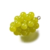 Grape Brass Acrylic Pendants OACR-R006-05G-08-2