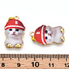 Printed Light Gold Tone Alloy Pendants ENAM-N056-208F-3
