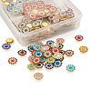 300Pcs 15 Style Flower Shape Rhinestone Buttons RB-YS0001-02-3
