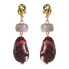 Alloy & Resin Dangle Stud Earrings WG13DBD-03-2