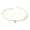 Rack Plating Brass Micro Pave Clear Cubic Zirconia Letter Open Cuff Bangles BJEW-A018-01G-J-2