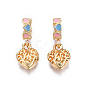 Rack Plating Alloy Enamel European Dangle Charms MPDL-N039-208B-1