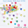   50Pcs 5 Style AB Color Plated Transparent Acrylic Beads OACR-PH0001-96-2