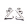 Platinum Plated Alloy Letter Pendants PALLOY-J718-01P-Z-1