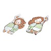 Transparent Printed Acrylic Big Pendants OACR-N133-007-3