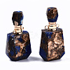 Assembled Synthetic Bronzite and Lapis Lazuli Openable Perfume Bottle Pendants G-S366-059A-4