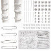8Pcs 4 Styles Iron Rhinestone Safety Pins FIND-TA0008-81-2