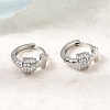 Cross Brass Micro Pave Cubic Zirconia Hoop Earrings KK-CBAEEA8-37P-1