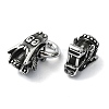 Tibetan Style 304 Stainless Steel Spring Gate Rings FIND-Z046-04AS-02-3