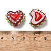 Baking Paint Glass Bumpy Beads Heart LAMP-V001-07G-4