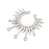 Brass Micro Pave Clear Cubic Zirconia Connector Charms CU-CBAD306-23P-2