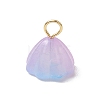 Acrylic Lotus Pendants PALLOY-JF02712-07-3