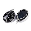 Natural Black Onyx(Dyed & Heated) Big Pendants KK-F868-30P-01-2