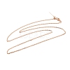 1mm Rack Plating Brass Cable Chain Adjustable Slider Necklaces for Women Men MAK-L044-04RG-1