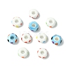 20Pcs 4 Colors Handmade Printed Porcelain European Beads PORC-CJ0001-31-8