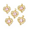 Brass Micro Pave Cubic Zirconia Pendants KK-P223-51G-01-4