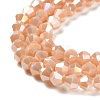 Opaque Solid Color Electroplate Glass Beads Strands GLAA-F029-P4mm-A06-3