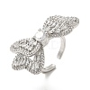 Brass Pave Cubic Zirconia Open Cuff Rings for Women RJEW-M169-04P-3