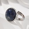 Half Round Natural Sodalite Finger Rings RJEW-M062-01P-09-5