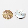 2-Hole Flat Round Mother of Pearl Buttons X-SHEL-N033-06-10mm-2