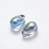 Transparent Spray Painted Glass Charms GLAA-R211-03-D02-2