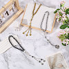 3Pcs 3 Colors Alloy Knot Charm Bracelets BJEW-PH0004-70-5