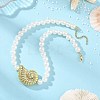 Plating Acrylic Couch Pendant ABS Plastic Imitation Pearl Round Beaded Necklaces for Women NJEW-JN06463-1