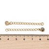 Ion Plating(IP) 316 Surgical Stainless Steel Curb Chain Extender with Natural Labradorite Round Charm STAS-A097-01G-11-3