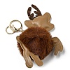 Imitation Rex Rabbit Fur & PU Leather Christmas Reindeer Pendant Keychain KEYC-K018-02KCG-03-2