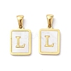 Ion Plating(IP) 304 Stainless Steel Pave Shell Pendants STAS-G327-01G-L-1