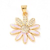 Real 18K Gold Plated Brass Micro Pave Cubic Zirconia Pendants ZIRC-L100-087G-07-2