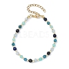 Natural Amazonite & Dyed Lapis Lazuli & Dyed White Jade & Apatite Faceted Round Beaded Bracelets BJEW-JB14142-3