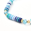 Love Handmade Polymer Clay Beads Stretch Bracelet for Teen Girl Women BJEW-JB06936-6