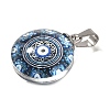 Flat Round 201 Stainless Steel Acrylic Pendants STAS-U036-01P-10-2