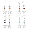 4 Pairs 4 Style Natural Mixed Gemstones Dangle Earrings EJEW-TA00377-1